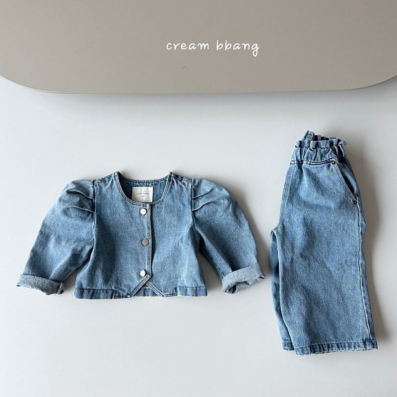 Cream Bbang - Korean Children Fashion - #Kfashion4kids - Selling Crop Denim Jacket