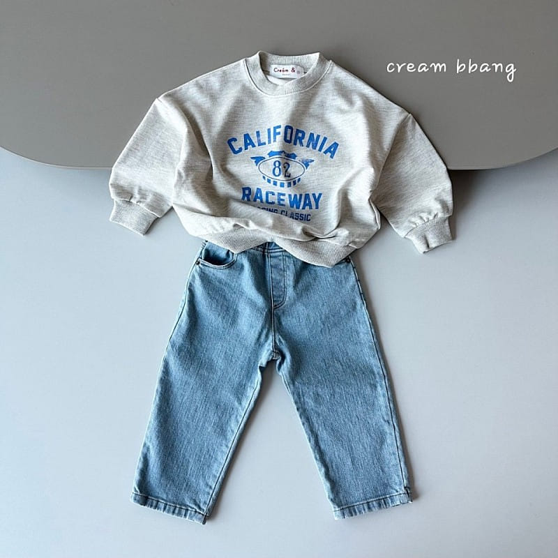 Cream Bbang - Korean Children Fashion - #kidzfashiontrend - Denim Straight Baggy - 4