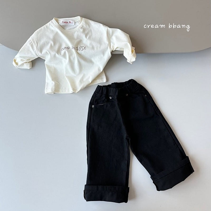 Cream Bbang - Korean Children Fashion - #kidzfashiontrend - Simple C Wide Pants - 4