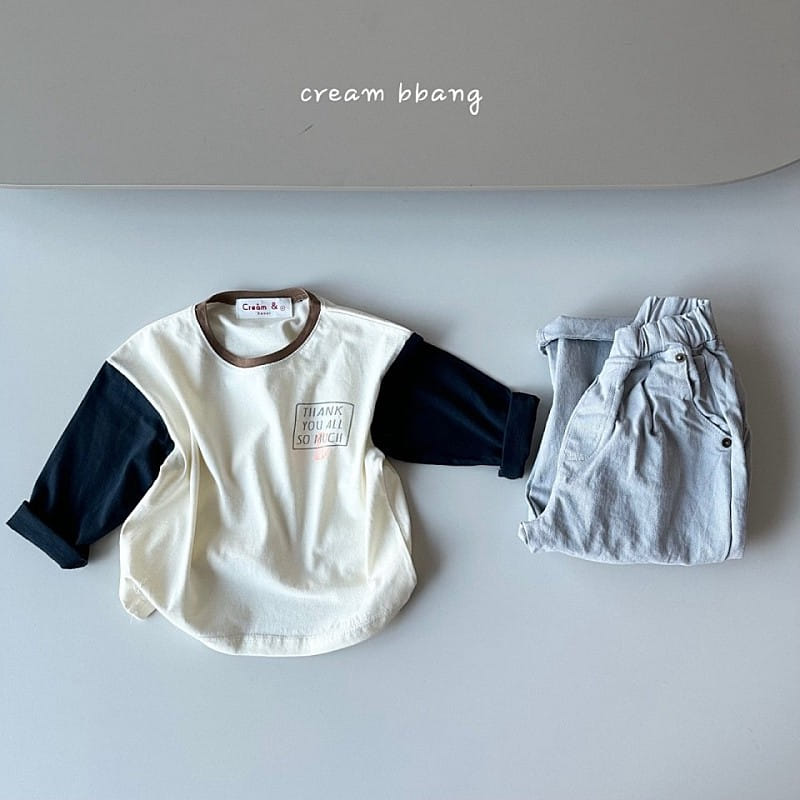 Cream Bbang - Korean Children Fashion - #childofig - Thank You Color Single Tee