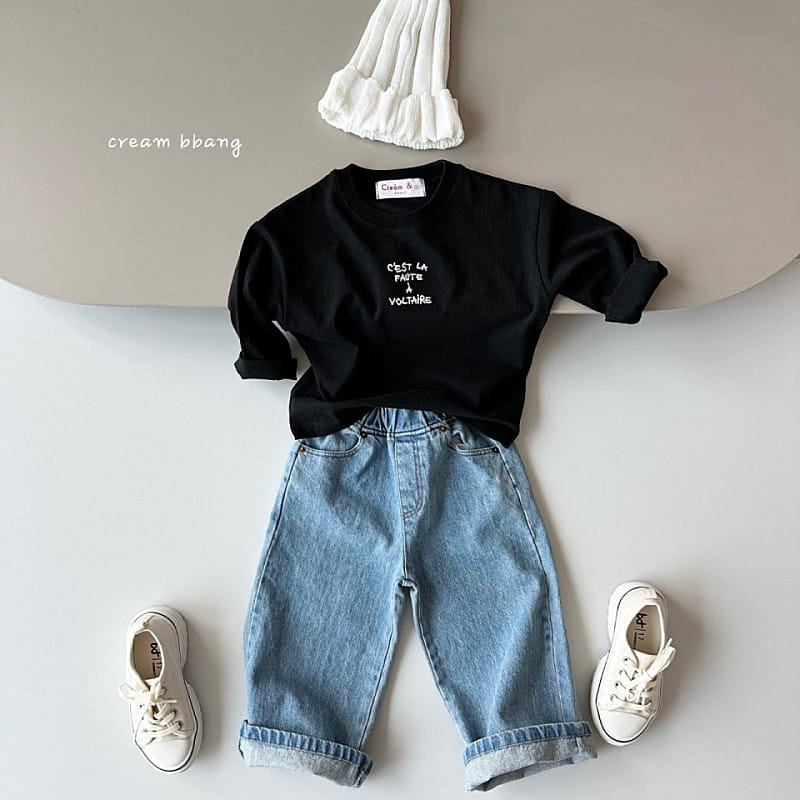 Cream Bbang - Korean Children Fashion - #designkidswear - Bonne Embroidery Single Tee - 6