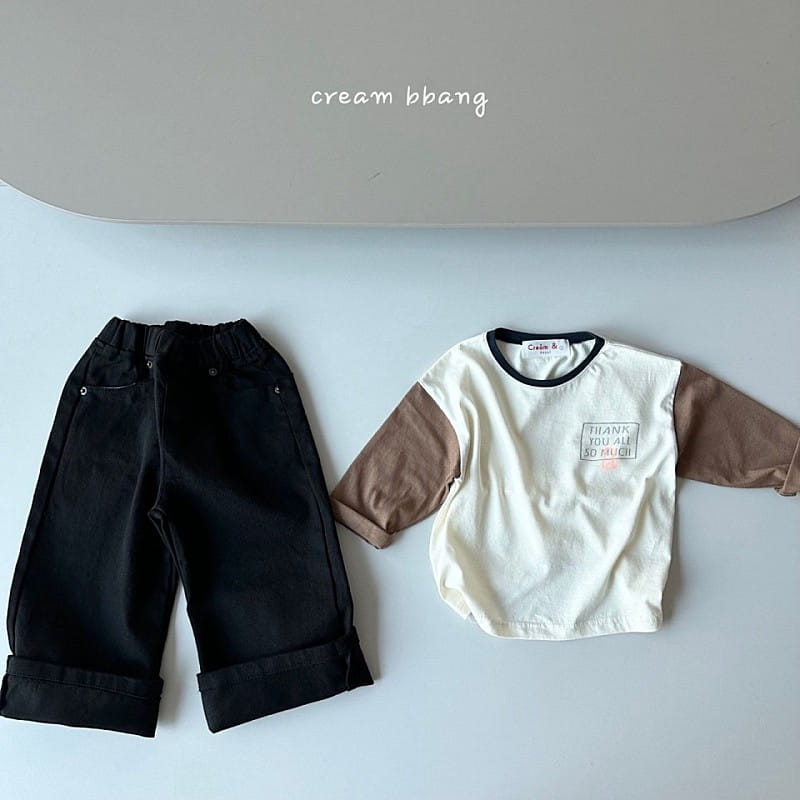 Cream Bbang - Korean Children Fashion - #designkidswear - Thank You Color Single Tee - 3