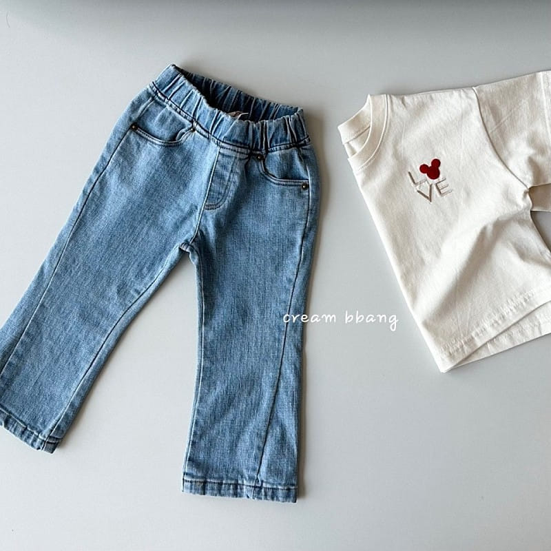 Cream Bbang - Korean Children Fashion - #discoveringself - Love Crop Embroidery Crop Tee - 5
