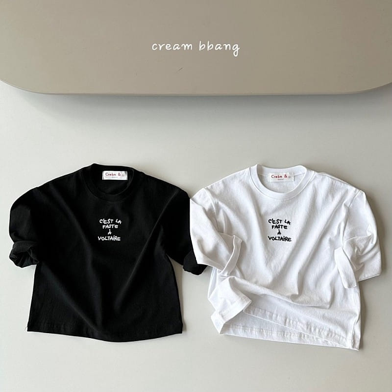 Cream Bbang - Korean Children Fashion - #kidsshorts - Bonne Embroidery Single Tee - 9