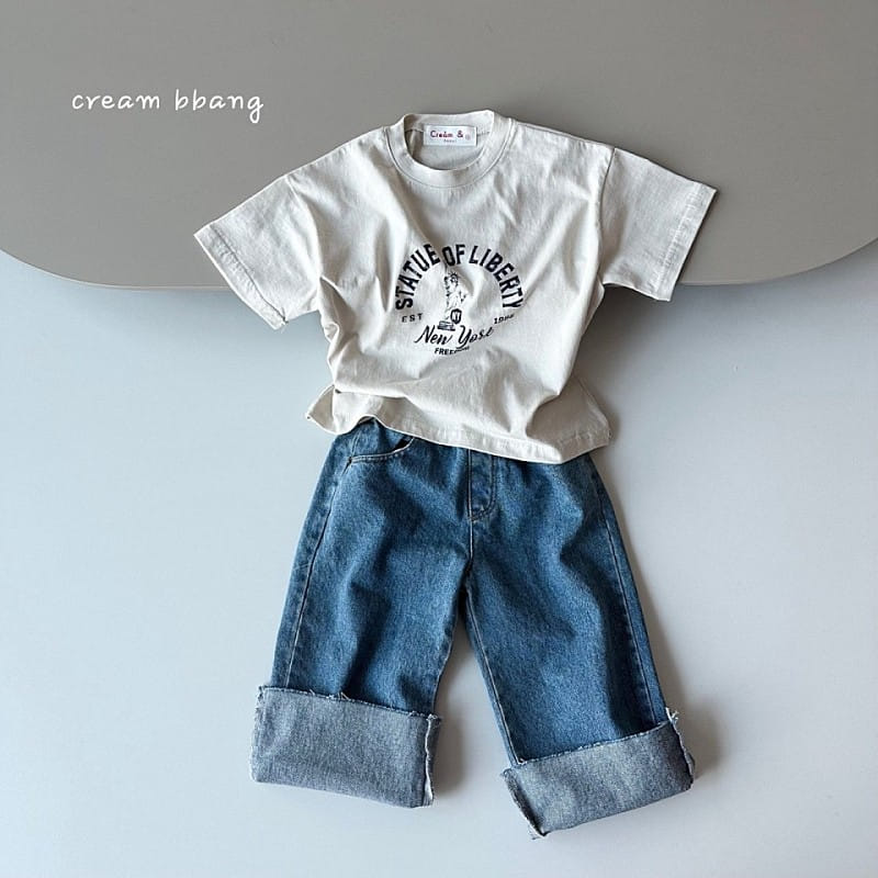 Cream Bbang - Korean Children Fashion - #kidsshorts - New York Short Sleeve Tee - 5