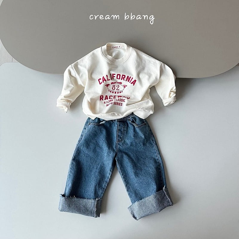 Cream Bbang - Korean Children Fashion - #kidsshorts - Hem Cutting Wide Denim - 2