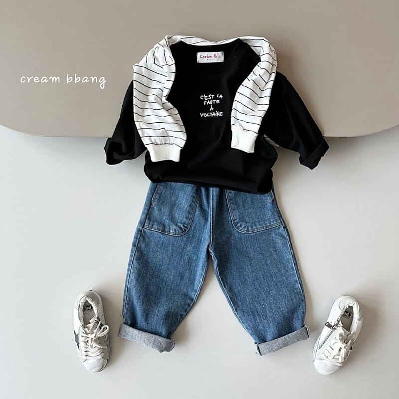 Cream Bbang - Korean Children Fashion - #kidsstore - Bonne Embroidery Single Tee - 10
