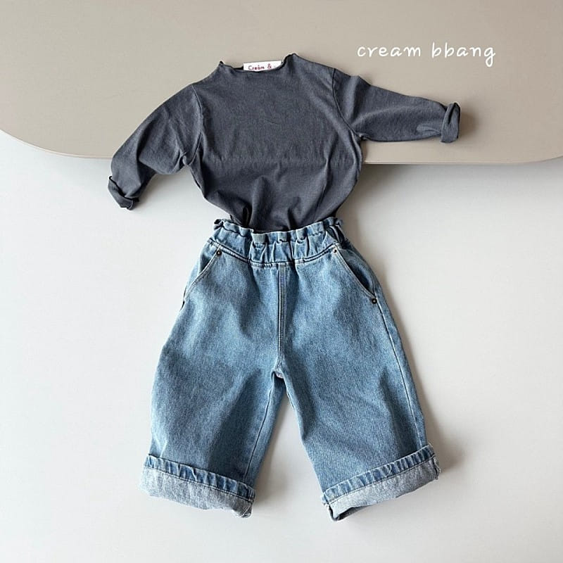 Cream Bbang - Korean Children Fashion - #kidsstore - Selling Wide Denim - 3
