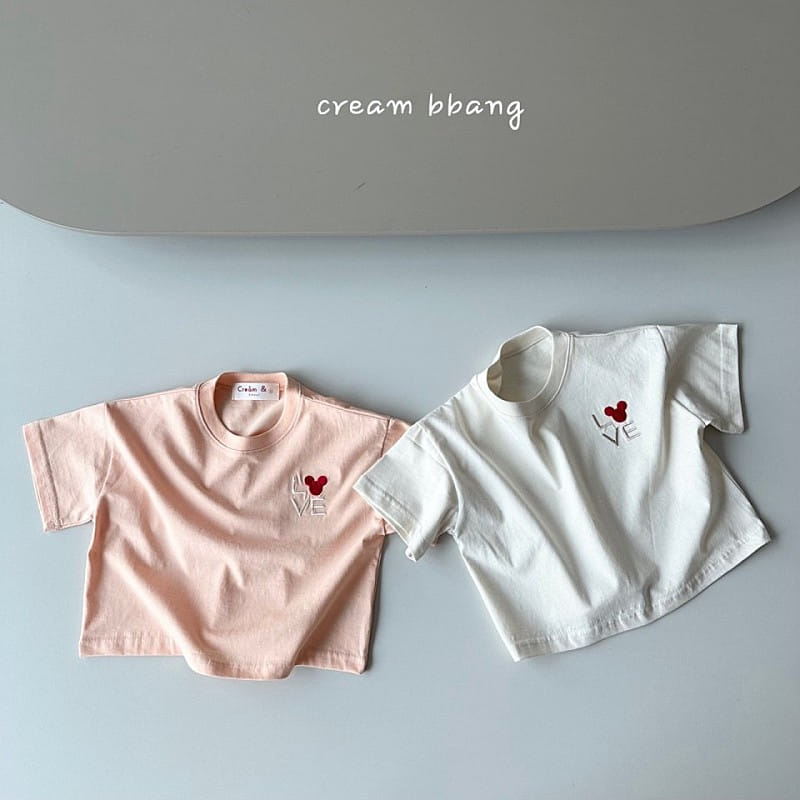Cream Bbang - Korean Children Fashion - #kidzfashiontrend - Love Crop Embroidery Crop Tee - 9