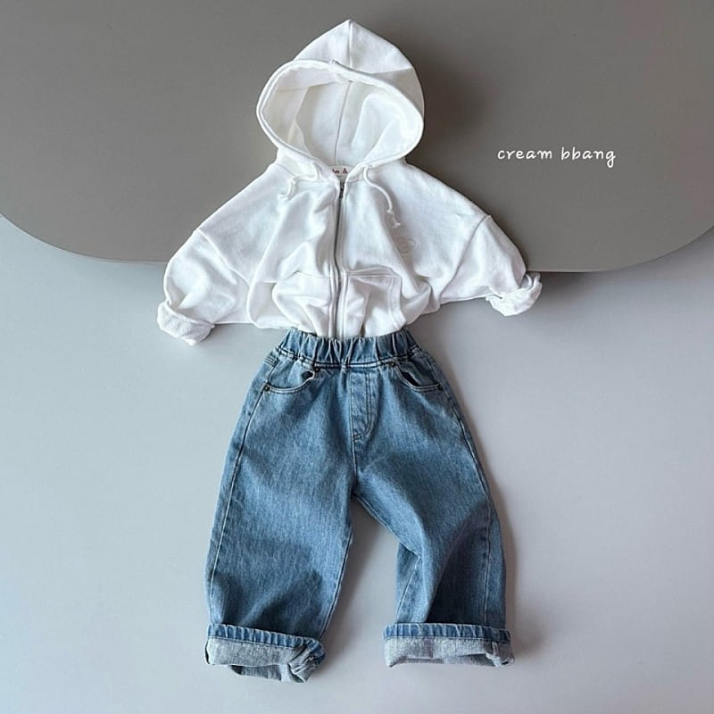 Cream Bbang - Korean Children Fashion - #kidzfashiontrend - Embroidery Hoody Zip Up - 2