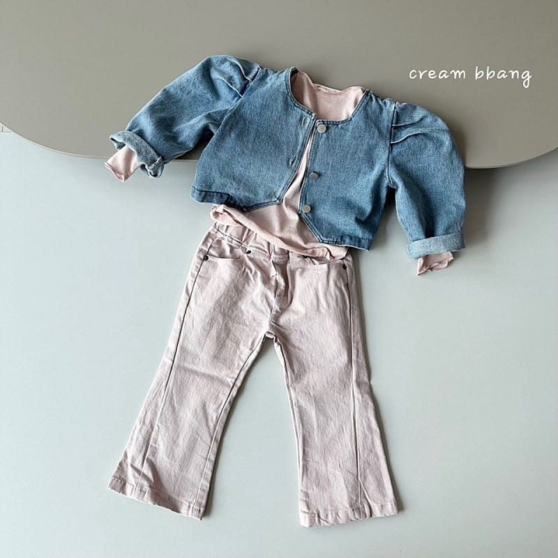 Cream Bbang - Korean Children Fashion - #littlefashionista - Selling Crop Denim Jacket - 2
