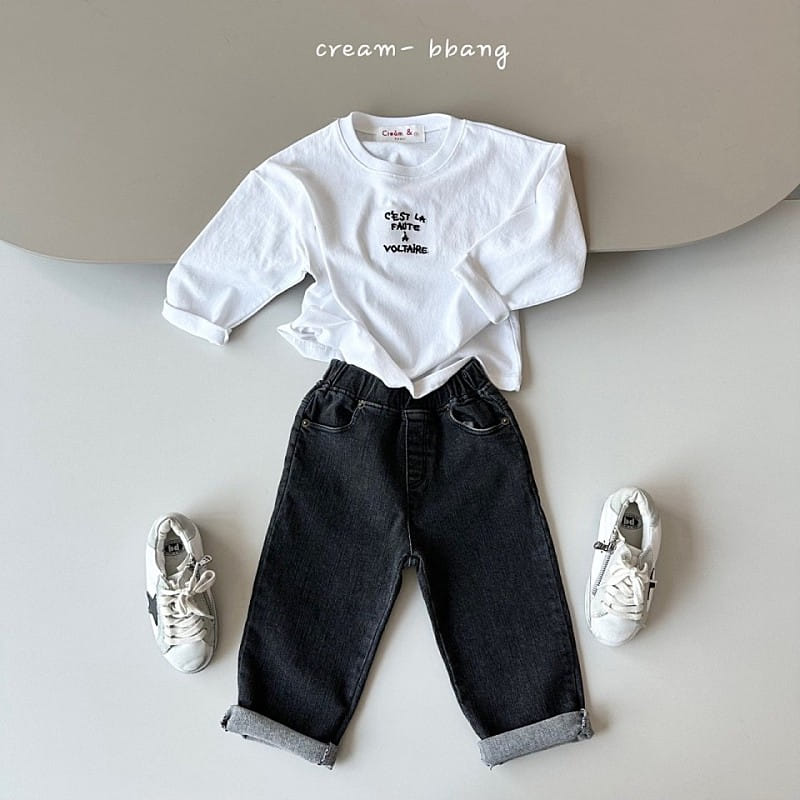 Cream Bbang - Korean Children Fashion - #littlefashionista - Denim Straight Baggy - 5