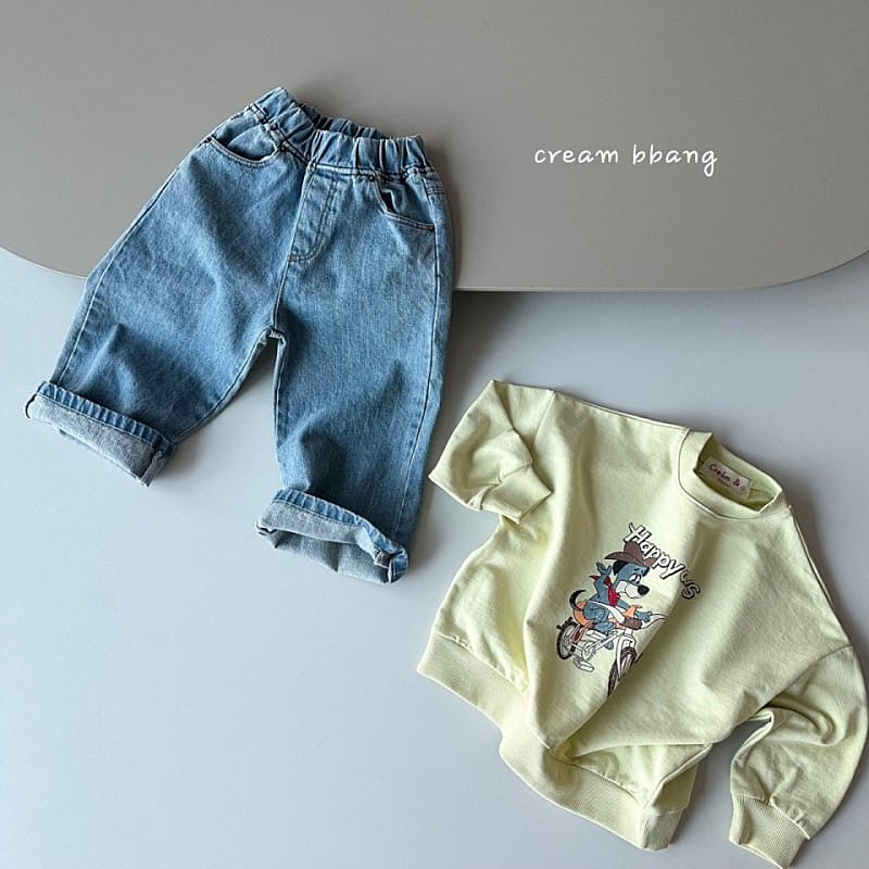 Cream Bbang - Korean Children Fashion - #littlefashionista - Echo Wide Denim  - 7