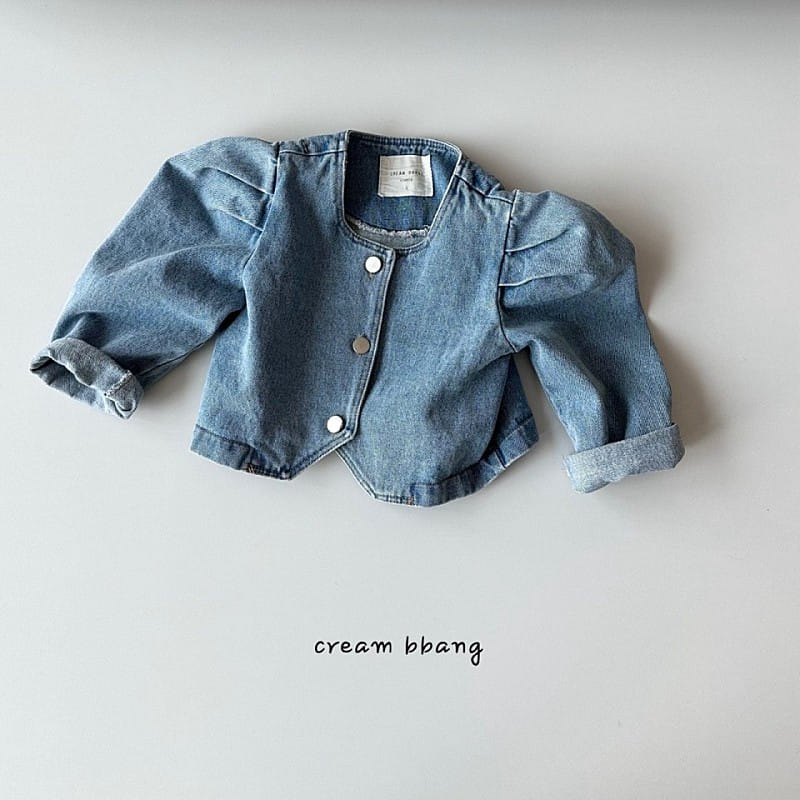 Cream Bbang - Korean Children Fashion - #stylishchildhood - Selling Crop Denim Jacket - 8