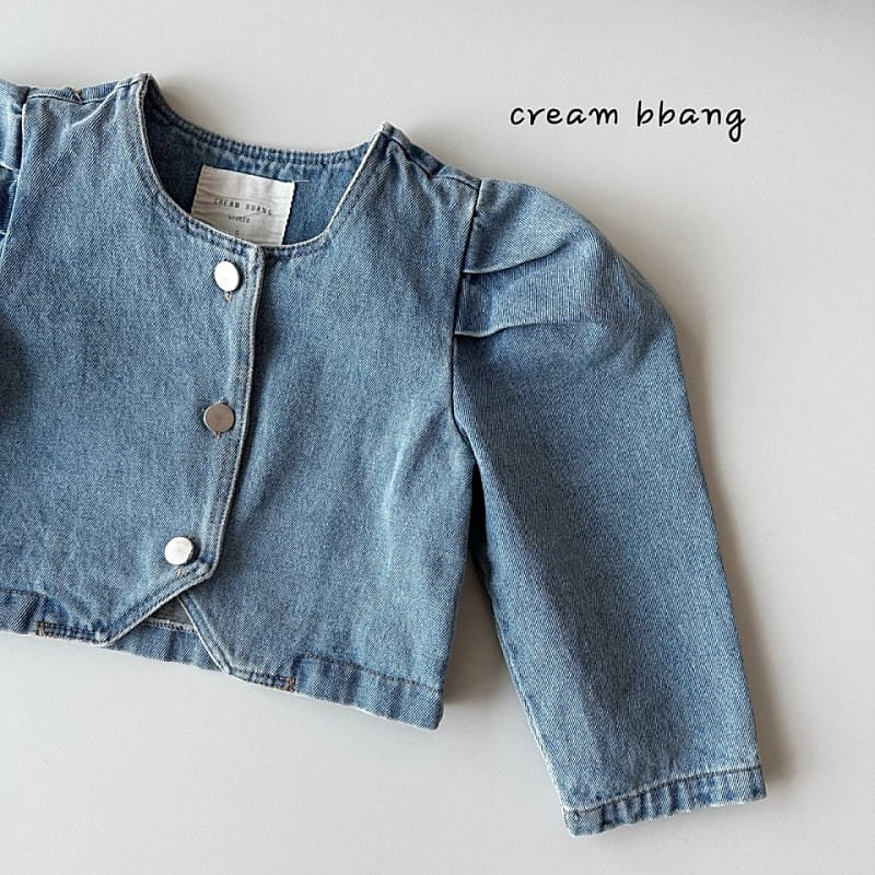 Cream Bbang - Korean Children Fashion - #todddlerfashion - Selling Crop Denim Jacket - 6