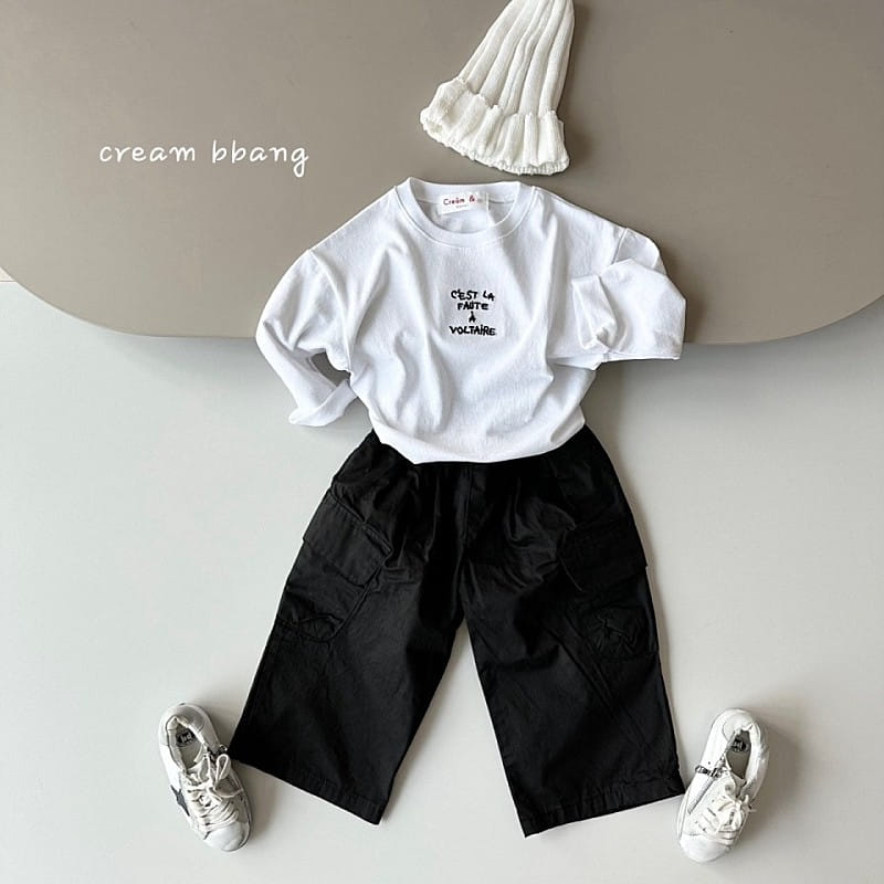 Cream Bbang - Korean Children Fashion - #todddlerfashion - Bonne Embroidery Single Tee