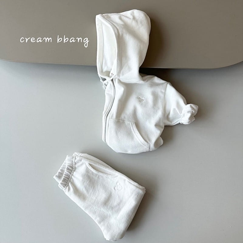Cream Bbang - Korean Children Fashion - #todddlerfashion - Embroidery Hoody Zip Up - 8