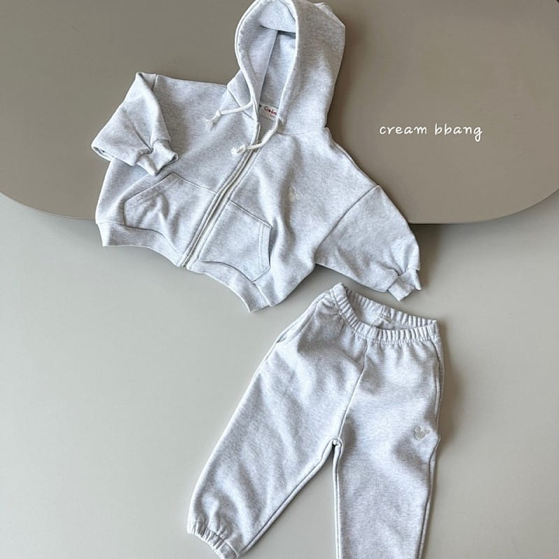 Cream Bbang - Korean Children Fashion - #toddlerclothing - Embroidery Hoody Zip Up - 9
