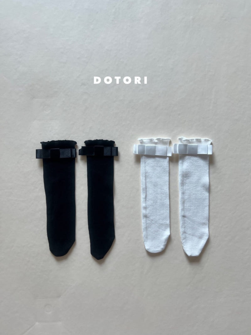 Dotori - Korean Children Fashion - #prettylittlegirls - Rib Ribbon Knee Socks - 2