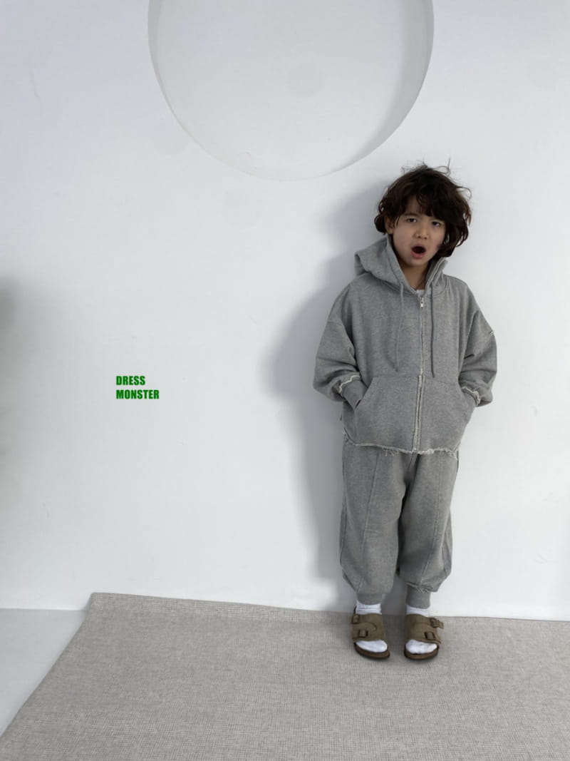 Dress Monster - Korean Children Fashion - #Kfashion4kids - Cutting Zip Up Top Bottom Set - 4