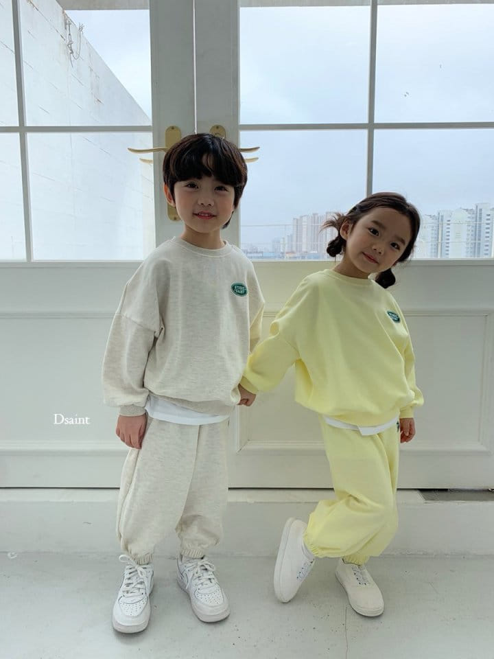 Dsaint - Korean Children Fashion - #littlefashionista - Circle Stu Embroidery Top Bottom Set - 6