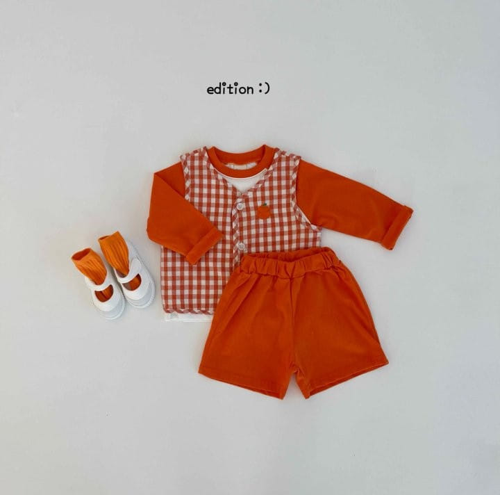 Edition - Korean Children Fashion - #childofig - Fruit Check Piping Vest - 5
