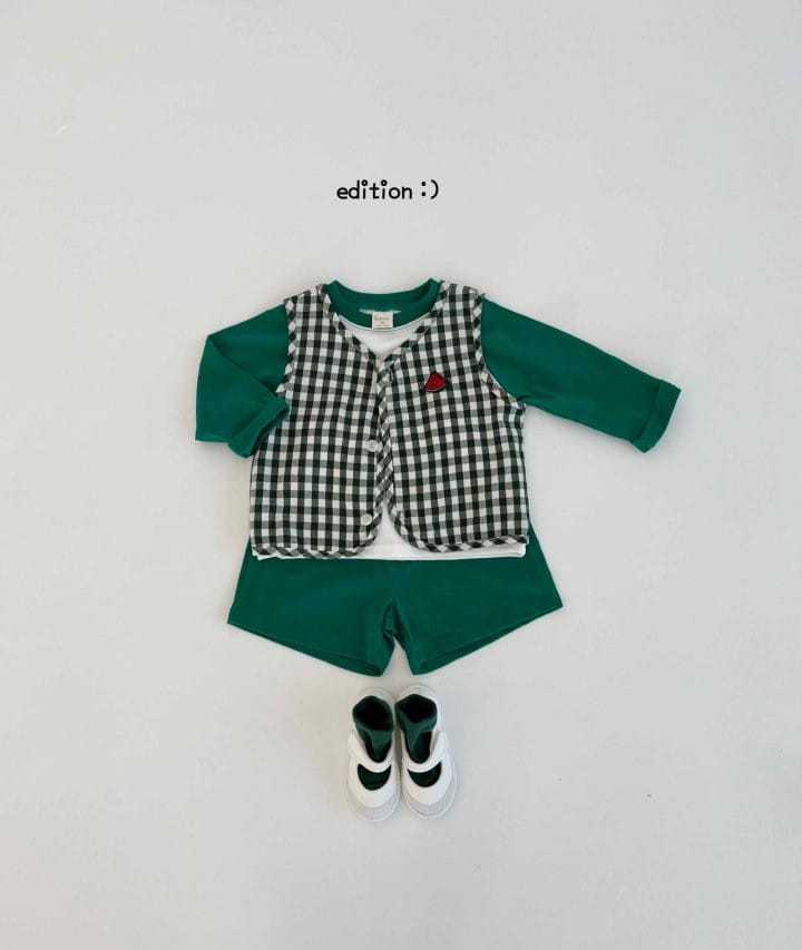 Edition - Korean Children Fashion - #discoveringself - Fruit Check Piping Vest - 9