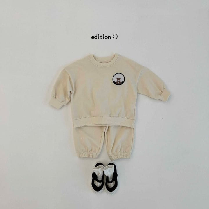 Edition - Korean Children Fashion - #fashionkids - Dal Bear Embroidery Top Bottom Set - 2