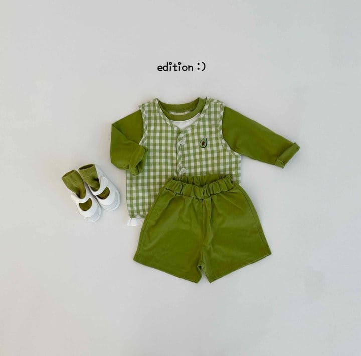 Edition - Korean Children Fashion - #kidsshorts - Fruit Check Piping Vest - 11