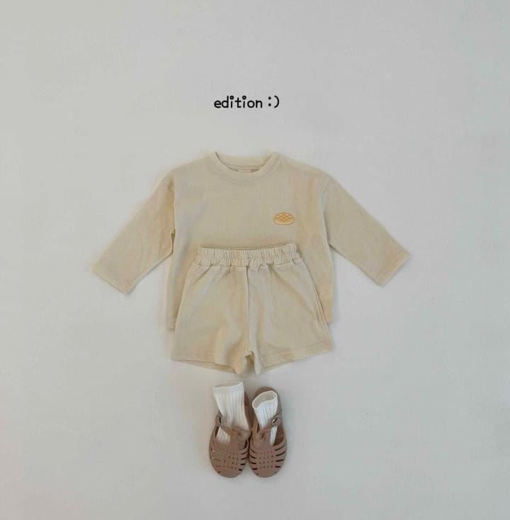 Edition - Korean Children Fashion - #kidsshorts - Bbang Embroidery Single Top Bottom Set - 6