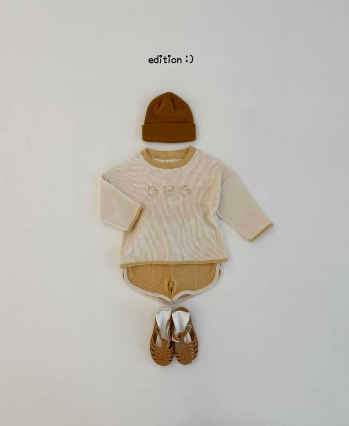 Edition - Korean Children Fashion - #kidsshorts - Baby Bear Waffle Top Bottom Set - 5