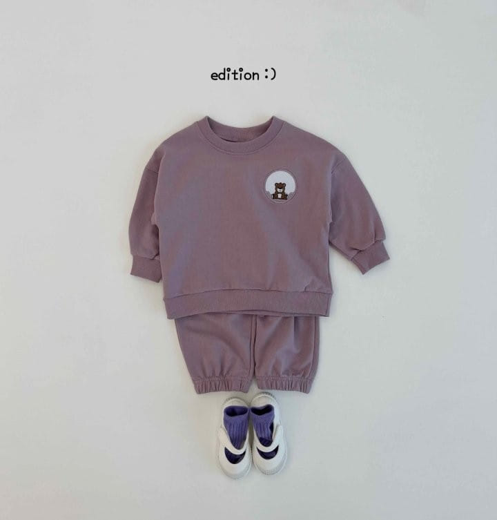 Edition - Korean Children Fashion - #kidsshorts - Dal Bear Embroidery Top Bottom Set - 3