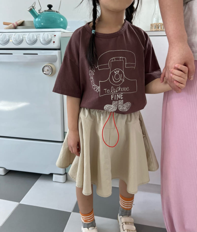Fine-Studio - Korean Children Fashion - #kidzfashiontrend - Telephone Short Sleeve Tee - 7