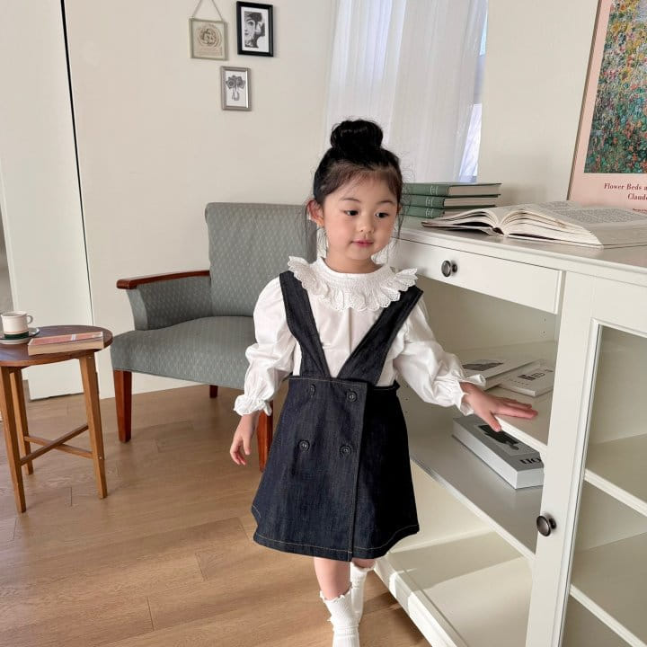 Flower J - Korean Children Fashion - #toddlerclothing - Anne Dungarees Skirt