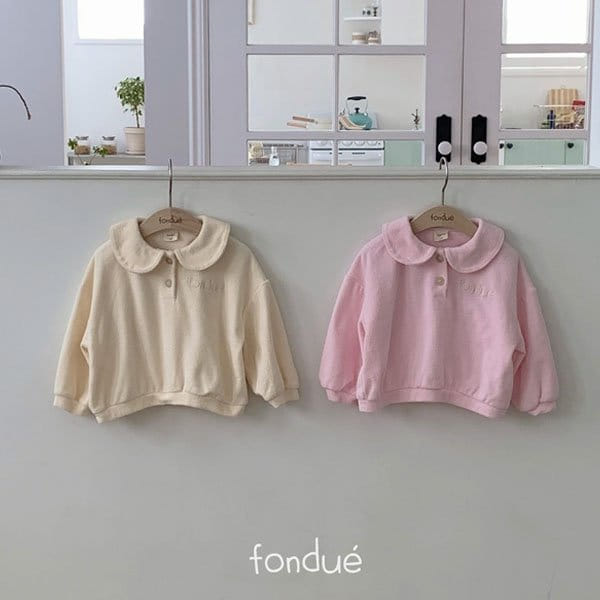 Fondue - Korean Children Fashion - #kidsshorts - Fondue Embroidery Collar Tee