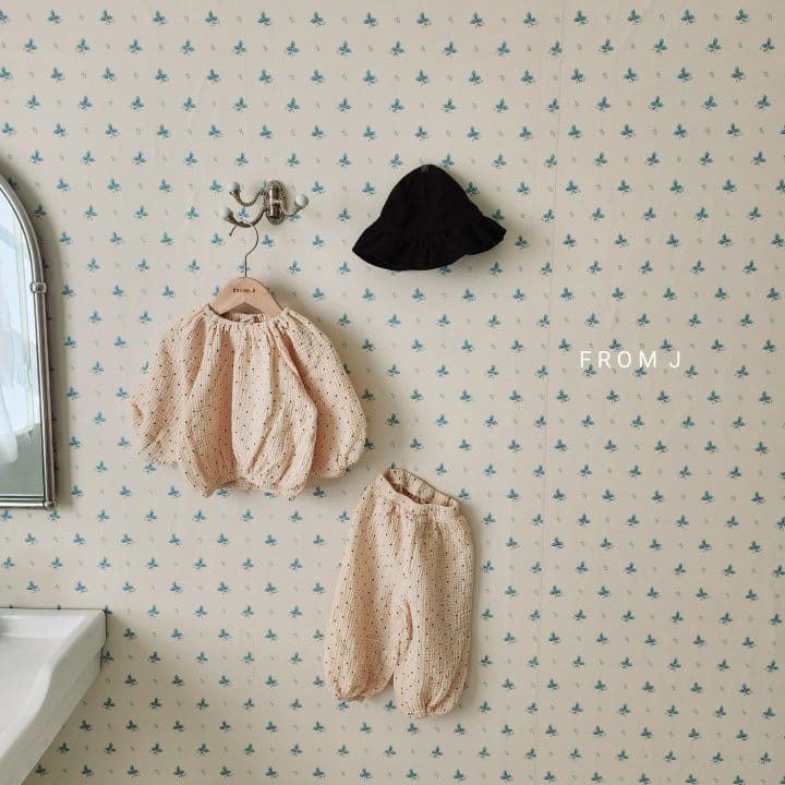 From J - Korean Baby Fashion - #babyboutique - Yoru Dot Top Bottom Set