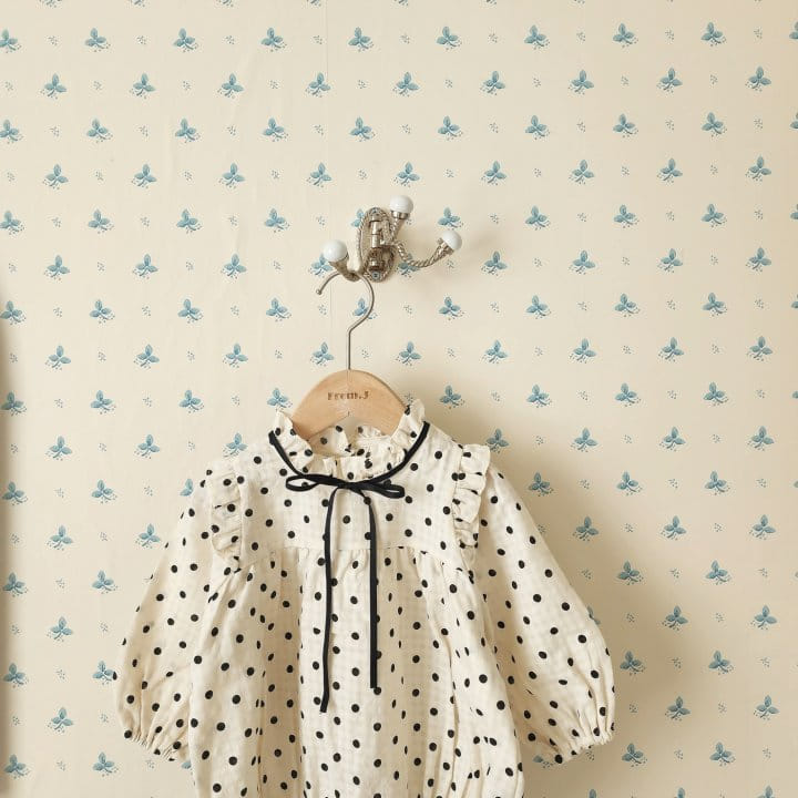 From J - Korean Baby Fashion - #babygirlfashion - Ribbon Dot Body Suit - 3