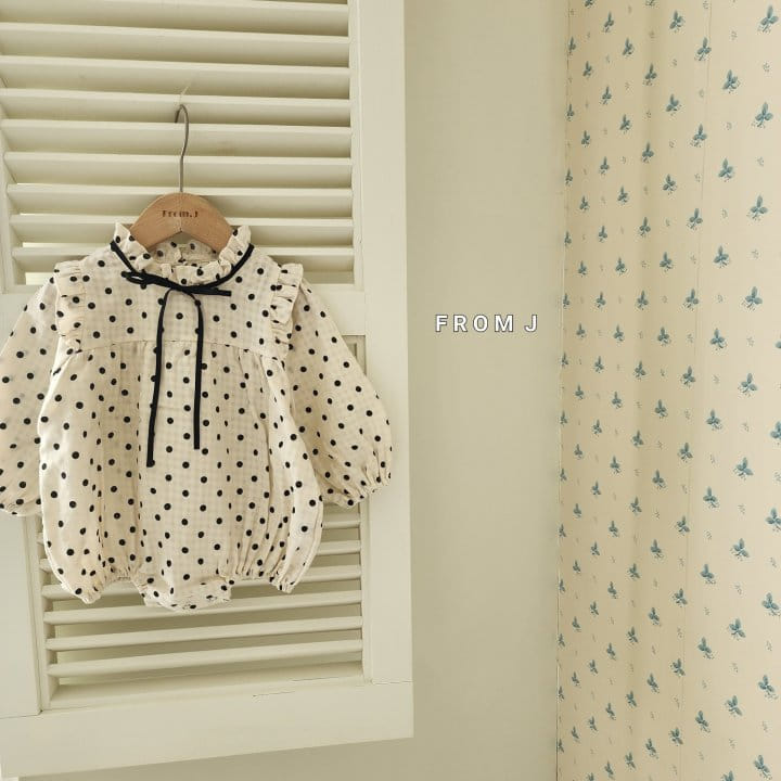 From J - Korean Baby Fashion - #babyoutfit - Ribbon Dot Body Suit - 7