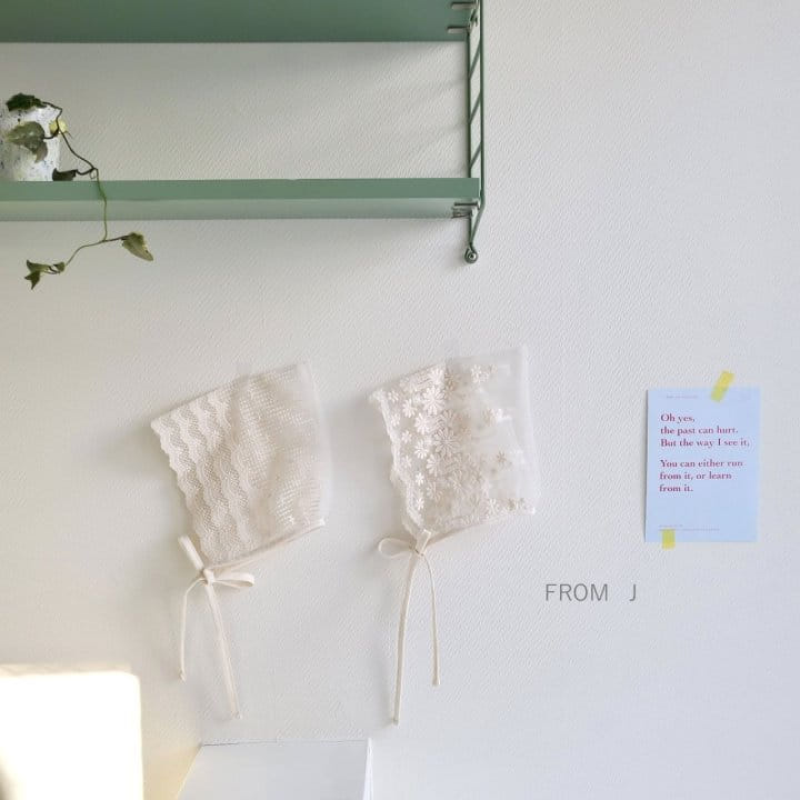 From J - Korean Baby Fashion - #onlinebabyshop - Mesh Lace Bonnet - 5