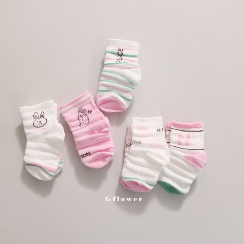 G Flower - Korean Children Fashion - #kidzfashiontrend - Spring Rabbit Socks Set - 4