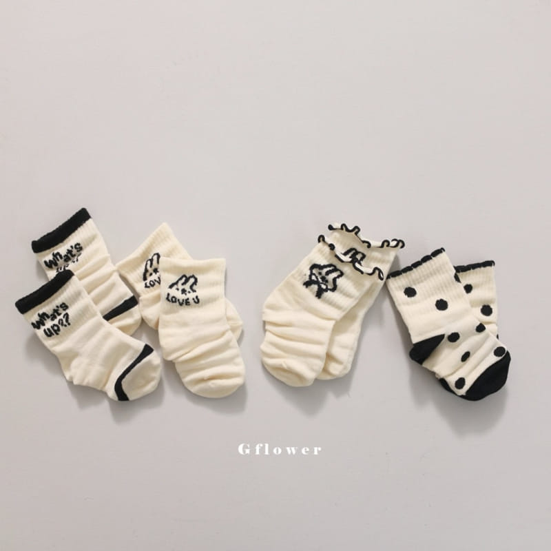 G Flower - Korean Children Fashion - #Kfashion4kids - Black Rabbit Socks Set - 3