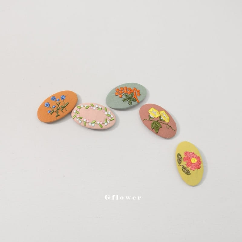 G Flower - Korean Children Fashion - #childofig - Embroidery Ticking Pin - 2