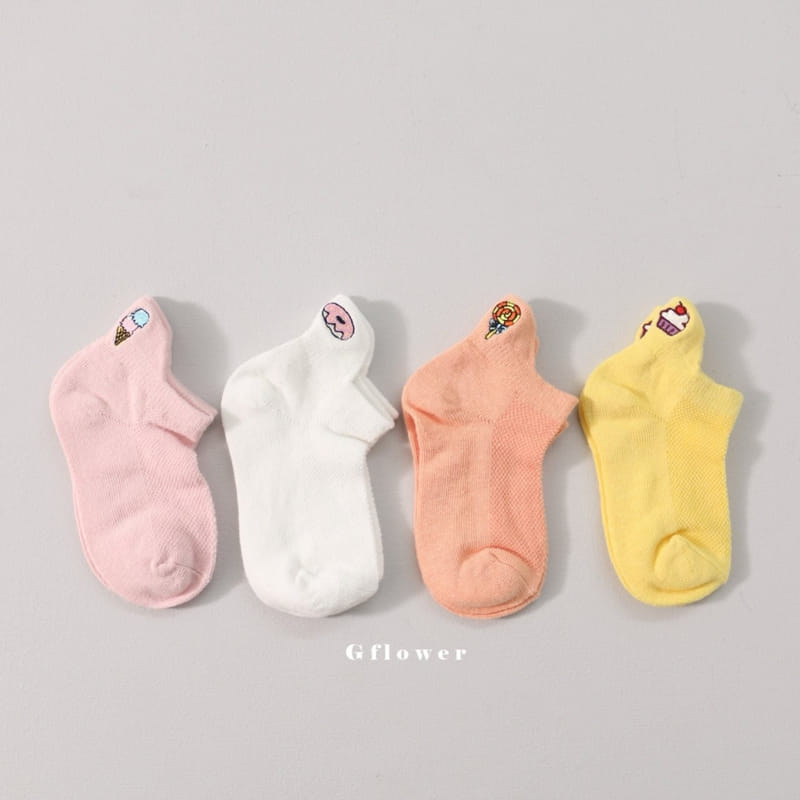 G Flower - Korean Children Fashion - #childrensboutique - Ice Cream Embroidery Socks Set