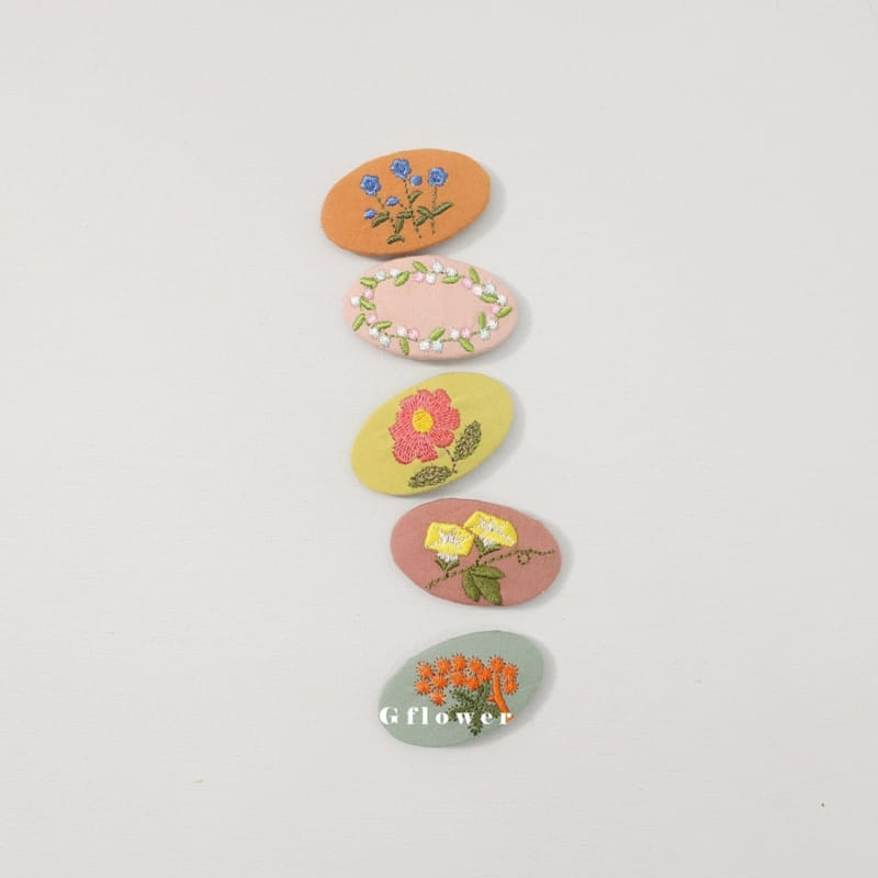 G Flower - Korean Children Fashion - #childrensboutique - Embroidery Ticking Pin - 4