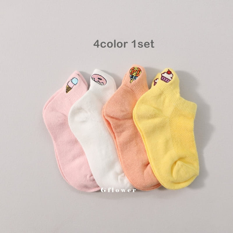 G Flower - Korean Children Fashion - #designkidswear - Ice Cream Embroidery Socks Set - 2