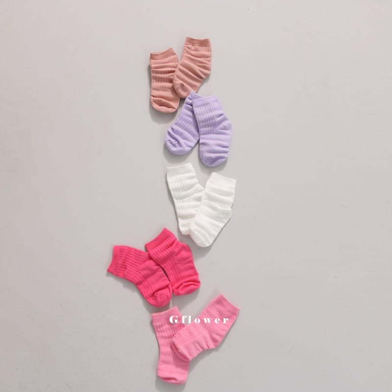 G Flower - Korean Children Fashion - #designkidswear - Girl Rib Socks Set - 2