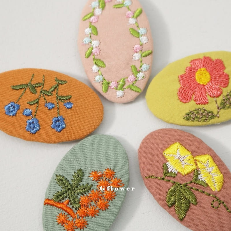 G Flower - Korean Children Fashion - #discoveringself - Embroidery Ticking Pin - 5