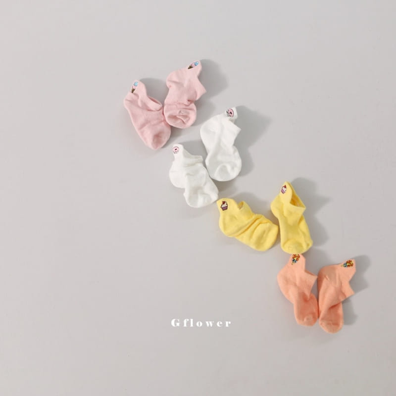 G Flower - Korean Children Fashion - #discoveringself - Ice Cream Embroidery Socks Set - 3