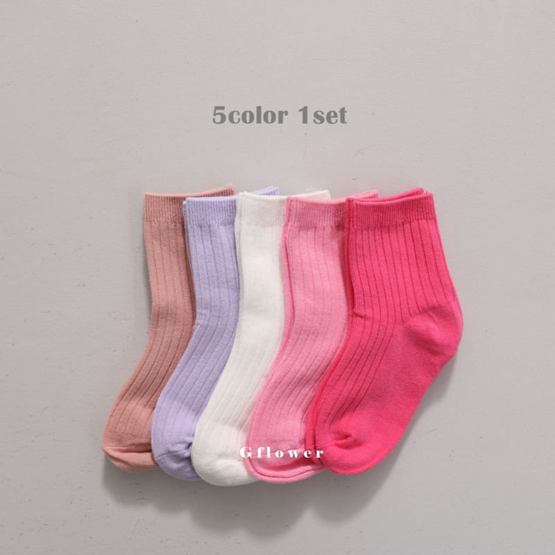G Flower - Korean Children Fashion - #discoveringself - Girl Rib Socks Set - 3