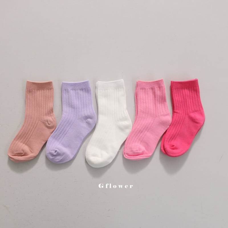 G Flower - Korean Children Fashion - #discoveringself - Girl Rib Socks Set - 4